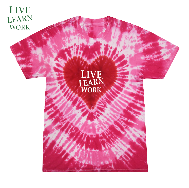 LIVE LEARN WORK Pink Heart T-Shirt - My Store