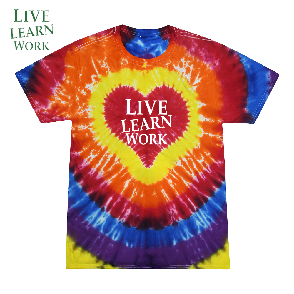 LIVE LEARN WORK Multicolor Heart T-Shirts - My Store