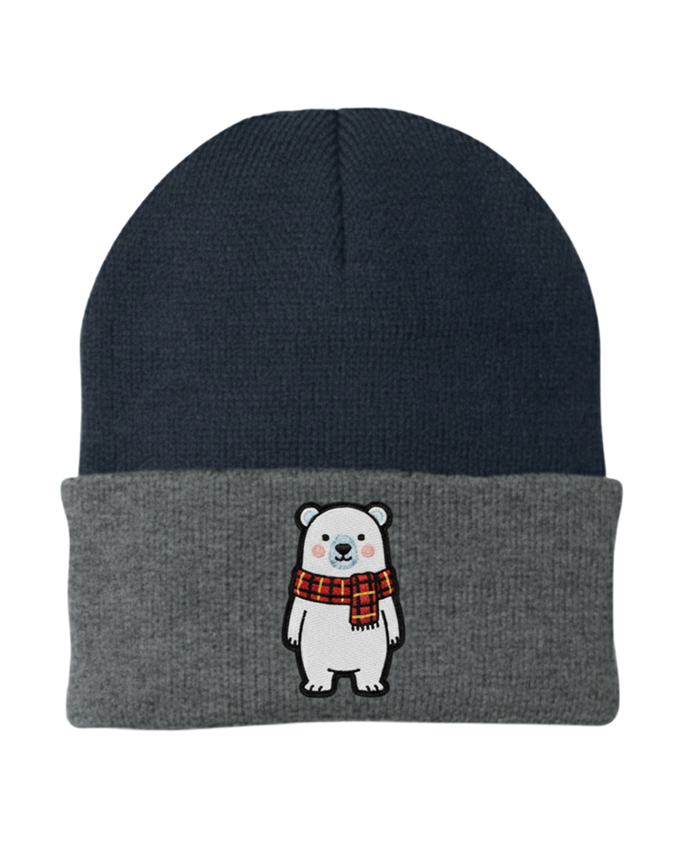 Christmas Cheer Polar Bear Knit Hat - Cozy Holiday Beanie