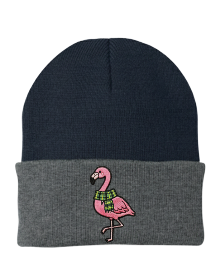 Pink Flamingo Holiday Cheer Knit Hat - Fun & Festive Beanie