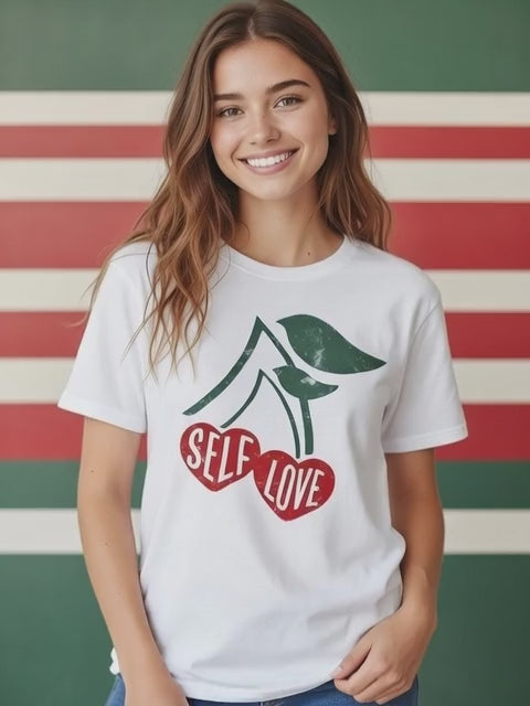 Self Love" Cherry Graphic Tee