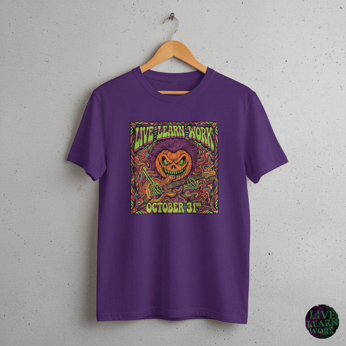 LIVE LEARN WORK ROCK PUMPKIN TEE'S
